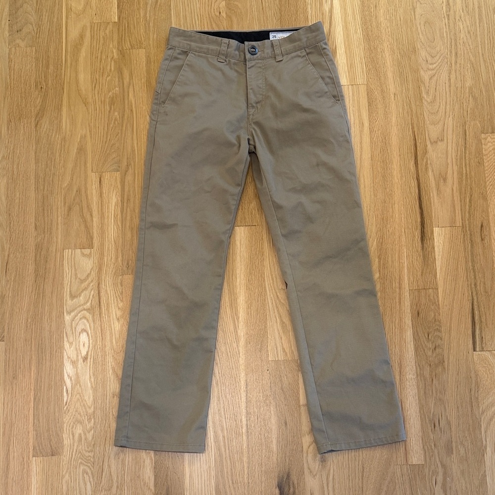 Boys Volcom Tan Khaki Chinos Pants Size 25